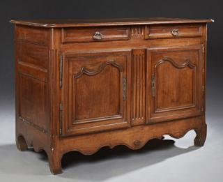 Appraisal: French Louis XV Style Carved Walnut Sideboard c the stepped