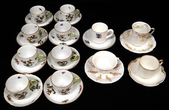 Appraisal: Fine porcelain teacups and saucers twenty-four pieces makers include Herend