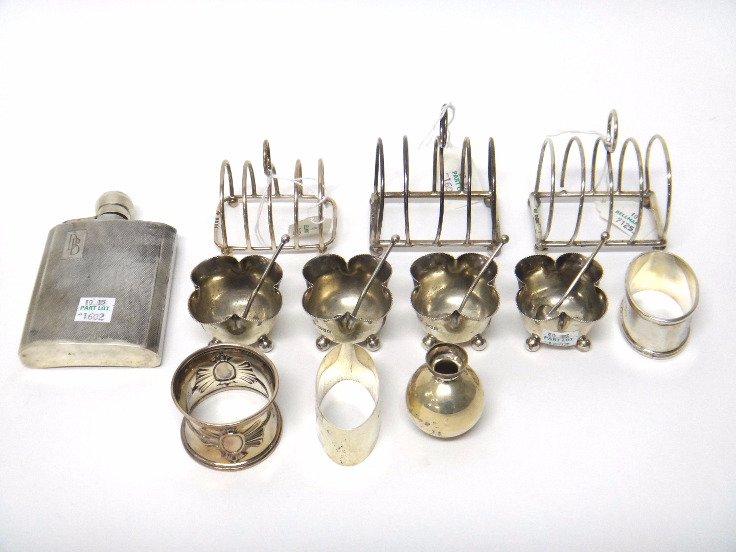 Appraisal: Silver comprising four salts each of quatrefoil shaped form London