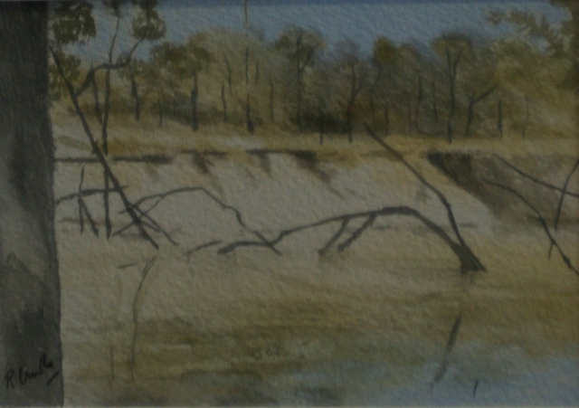 Appraisal: Ray Crooke born Riverbank watercolour signed 'R Crooke' lower left