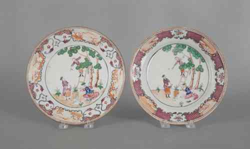 Appraisal: Pair of Chinese export plates made for the European market