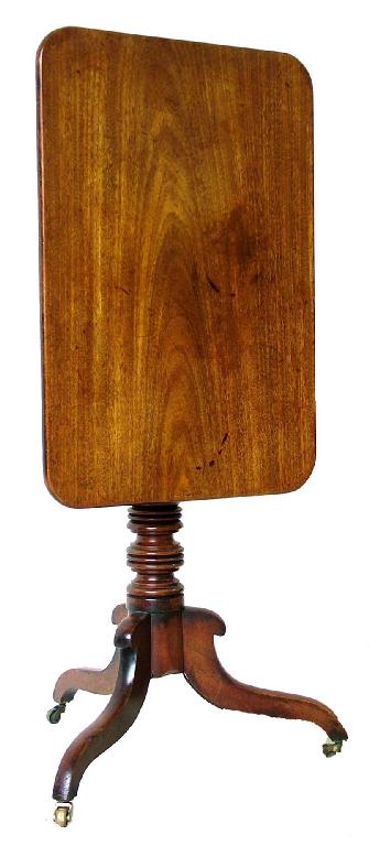 Appraisal: th century mahogany tilt-top occasional table the rectangular top upon