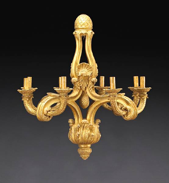 Appraisal: The domed top over a shell carved pierced balusters issuing