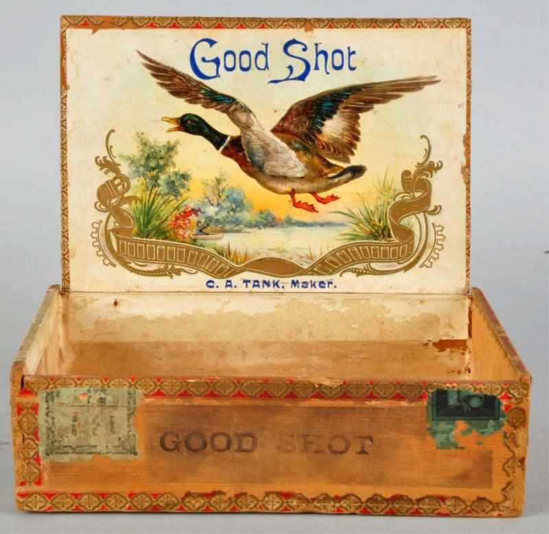 Appraisal: Good Shot Cigar Box Very rare box Inner label has