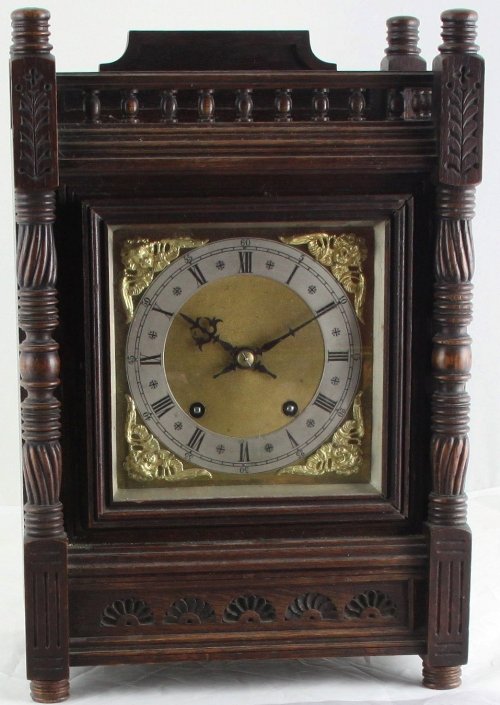 Appraisal: A W B mantel clock with gong strike and brass