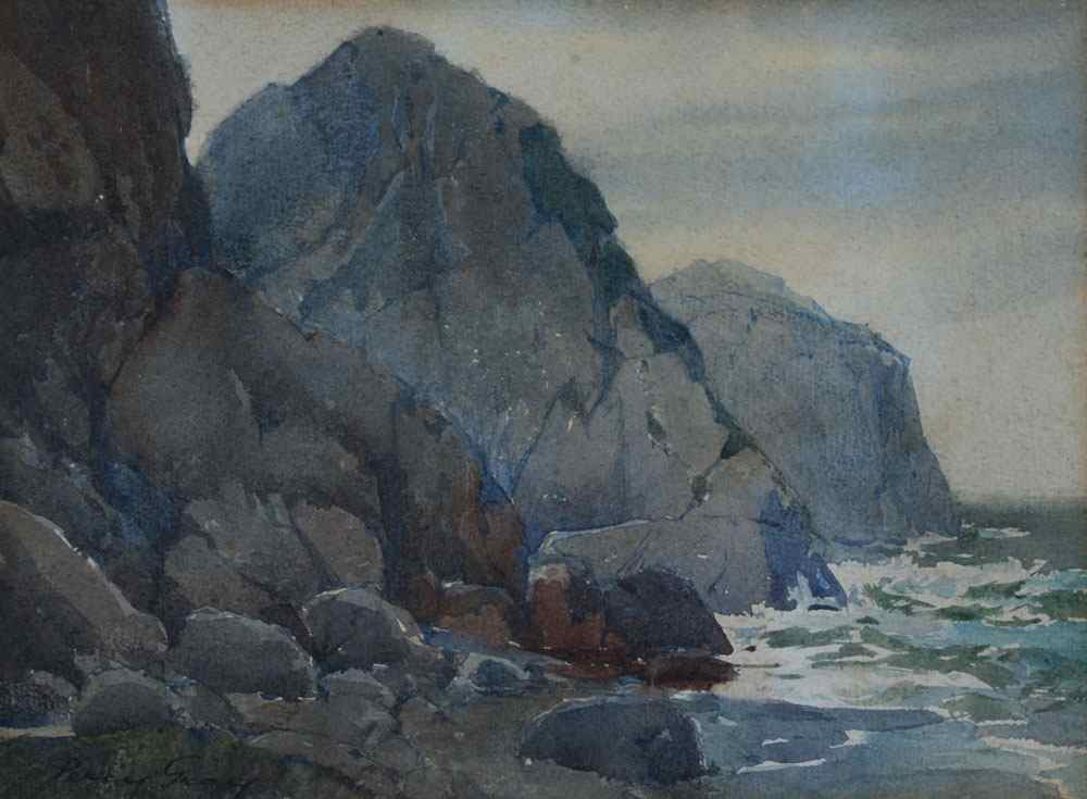 Appraisal: GRAY Percy American - ''Seal Rocks'' Watercolor sight size ''