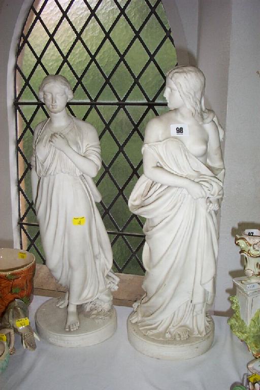 Appraisal: A pair of th century Copeland Parian type figures of