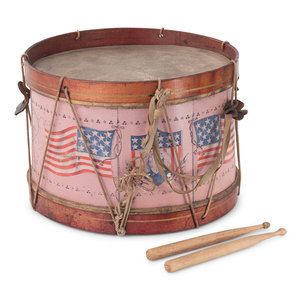 Appraisal: A Victorian Patriotic Admiral George Dewey Painted Parade Drum with