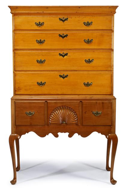 Appraisal: Queen Anne cherrywood high chest connecticut last half th century