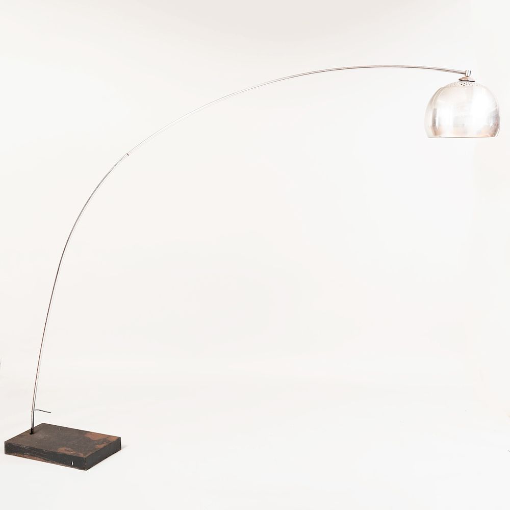 Appraisal: Modern Chrome Arc Floor Lamp ft in x ft in