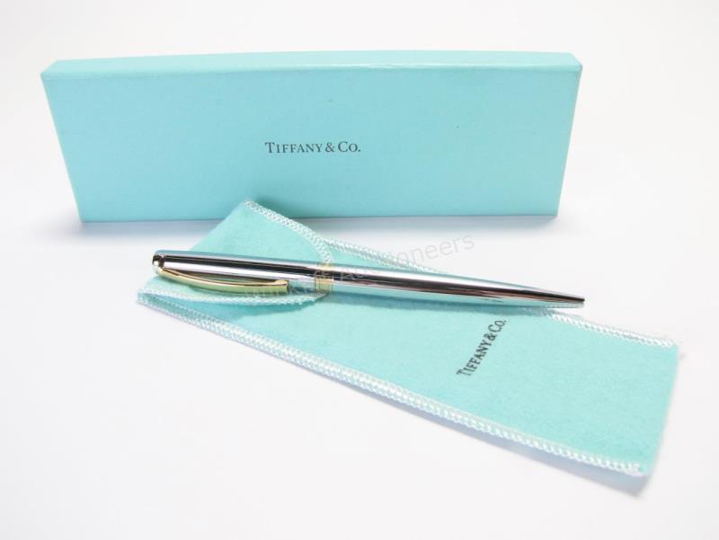 Appraisal: A Tiffany Co Chrome pen with K yellow gold trim