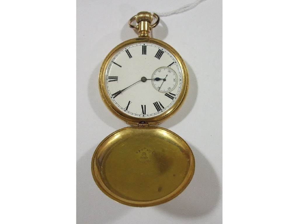 Appraisal: Eighteen carat gold full hunter Elgin pocket watch