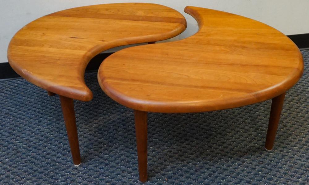 Appraisal: Danish Mid-Century Modern Teak Yin and Yang Side Tables Each