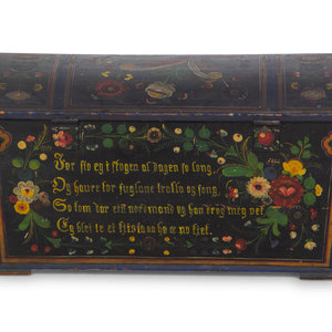 Appraisal: A Norwegian Painted Blanket Chest th Century Height x width