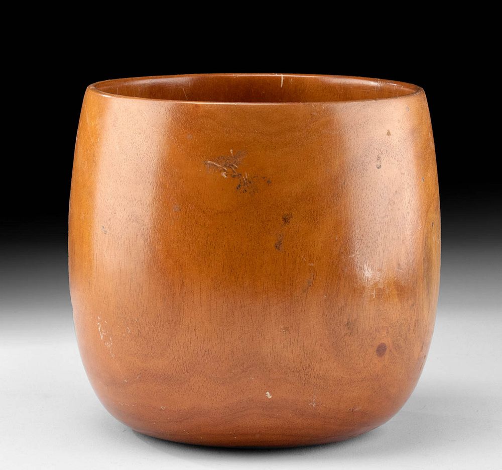 Appraisal: th C Signed Hawaiian Milo Wood Cup - House of