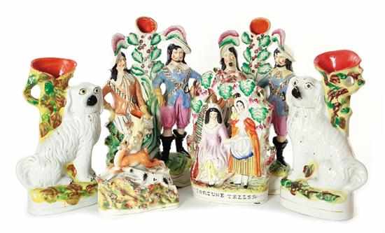 Appraisal: Staffordshire figures and vases th century fortune teller H ''