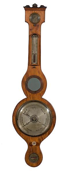 Appraisal: ENGLISH WHEEL BAROMETER BY T FALLON MANCHESTER ca in mahogany