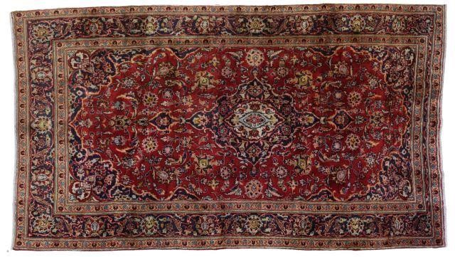 Appraisal: Hand-tied Persian Kashan rug approx ' l ' w