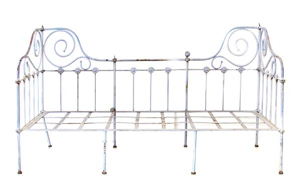 Appraisal: A French cast iron daybed th century height in length