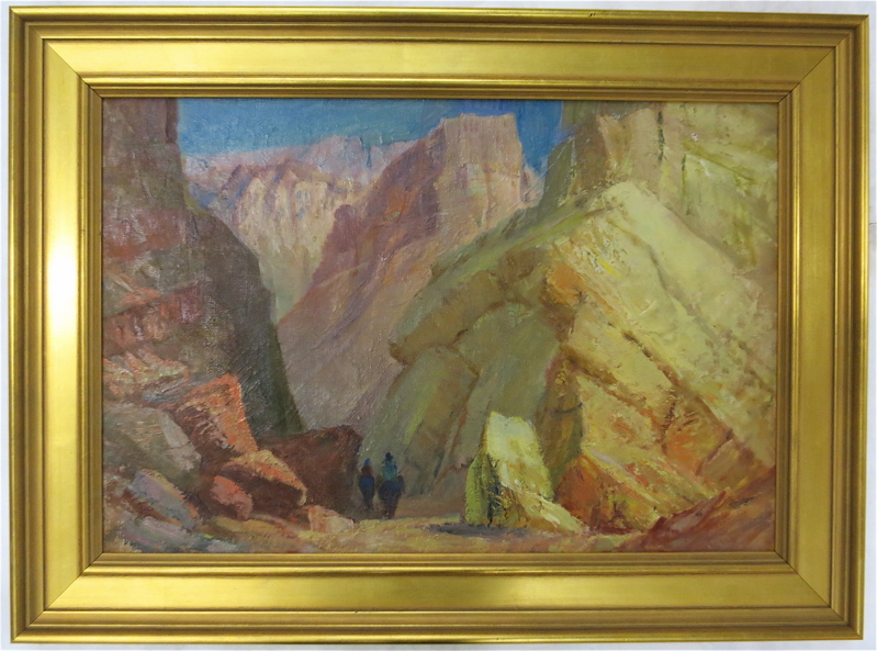 Appraisal: ARTHUR WILLIAM BEST OIL ON CANVAS American - Canyon with