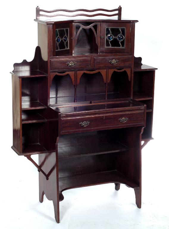 Appraisal: ART NOUVEAU MAHOGANY ESCRITOIRE PROBABLY LIBERTY CO c the upper