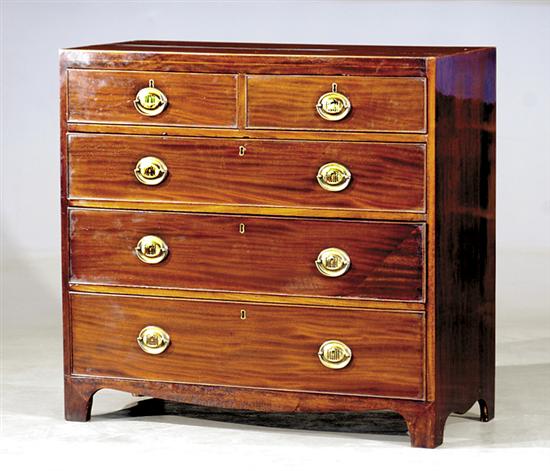 Appraisal: Late Georgian inlaid mahogany chest of drawers circa straight front