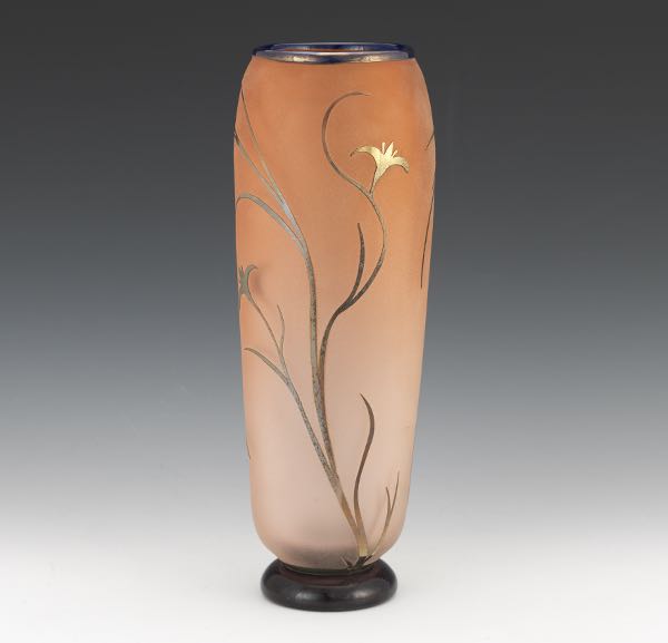 Appraisal: ERIC BLADHOLM AMERICAN CONTEMPORARY x Pink frosted glass vase tall