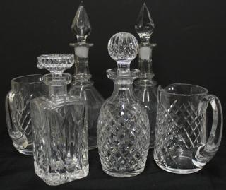 Appraisal: Vintage Cut Leaded Crystal Barware Comprising a pair of faceted