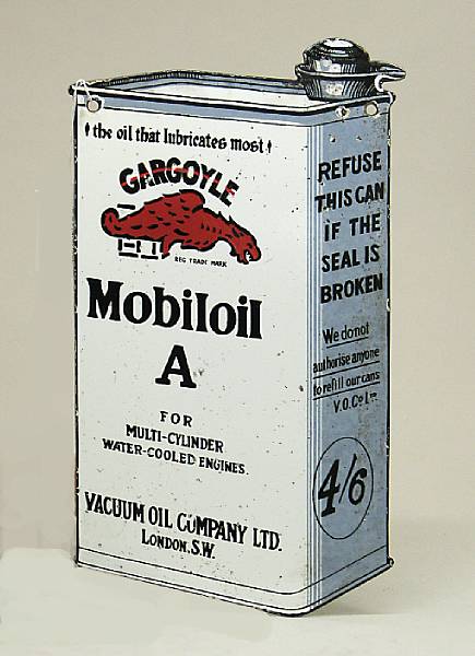 Appraisal: An enamel Mobil Oil sign double-sided die-cut in the shape