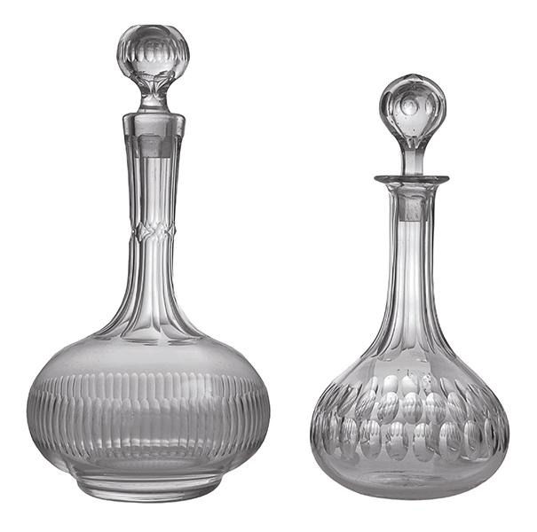 Appraisal: TWO TH CENTURY CUT GLASS DECANTERS inludes a Regency cognac