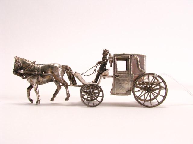 Appraisal: Unique C Silver Filigree Spice Wagon In A Horse And