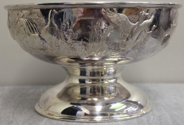 Appraisal: STERLING Hamilton Inches of EdinburghSterling Silver Pedestal Bowl Decorated with