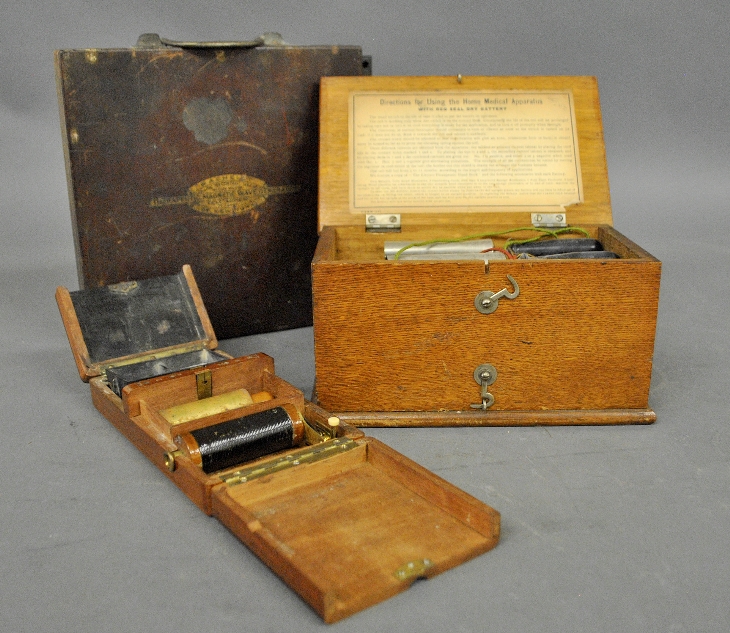 Appraisal: - Three pieces to incl an oak cased home medical