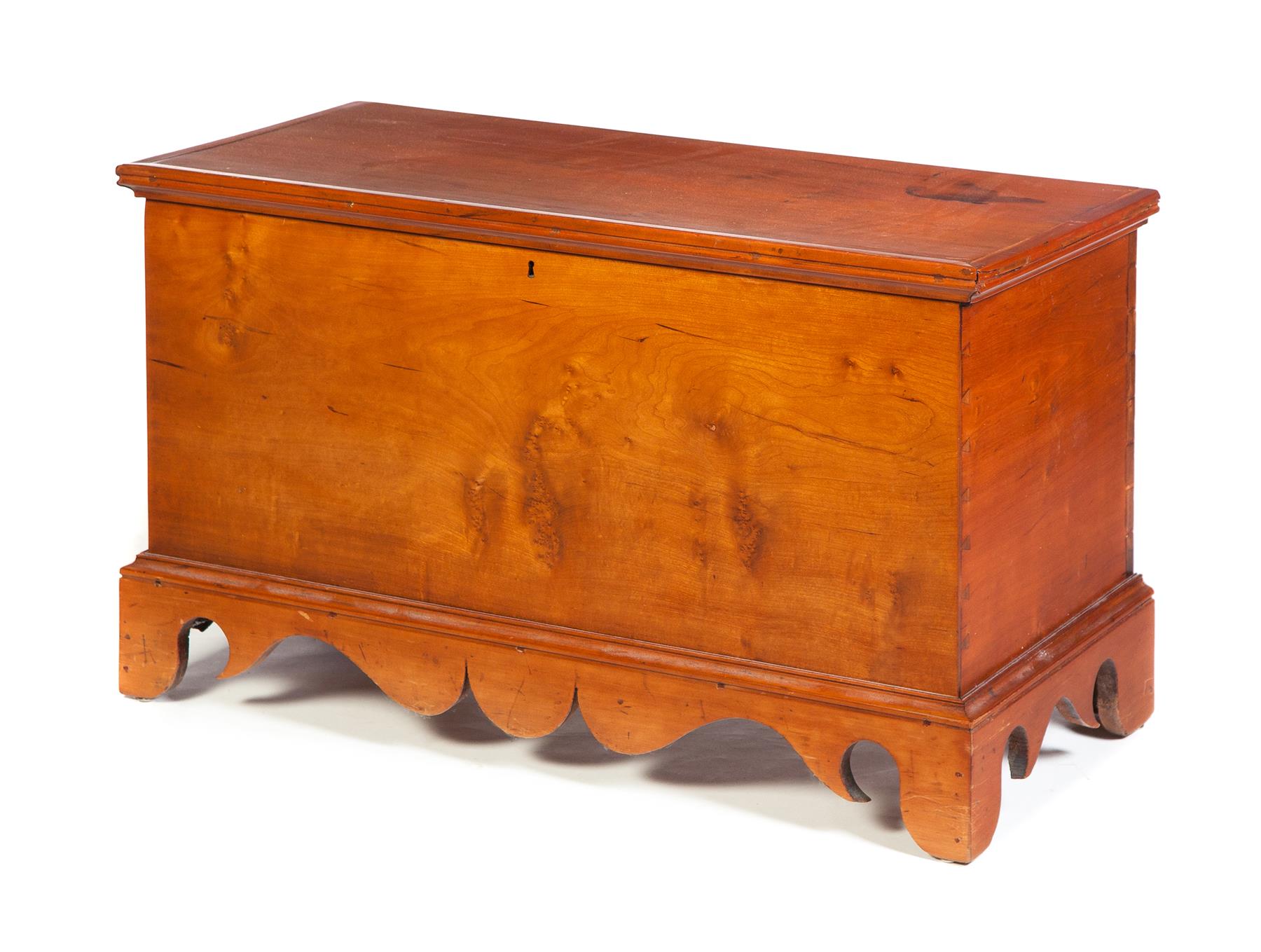 Appraisal: DOVETAILED BLANKET CHEST American Mid th century Cherry with poplar