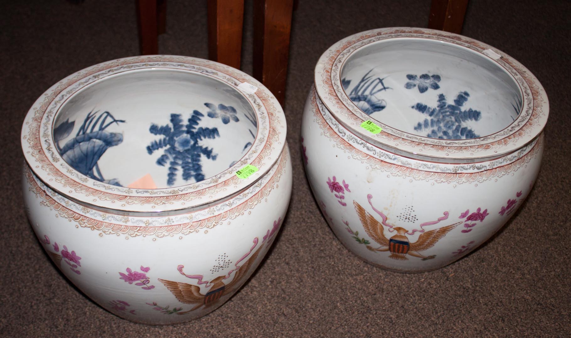 Appraisal: Pair of contemporary oriental style planters