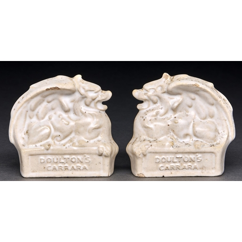 Appraisal: Two Doulton Carrara ware architectural stoneware advertising desk weights designed