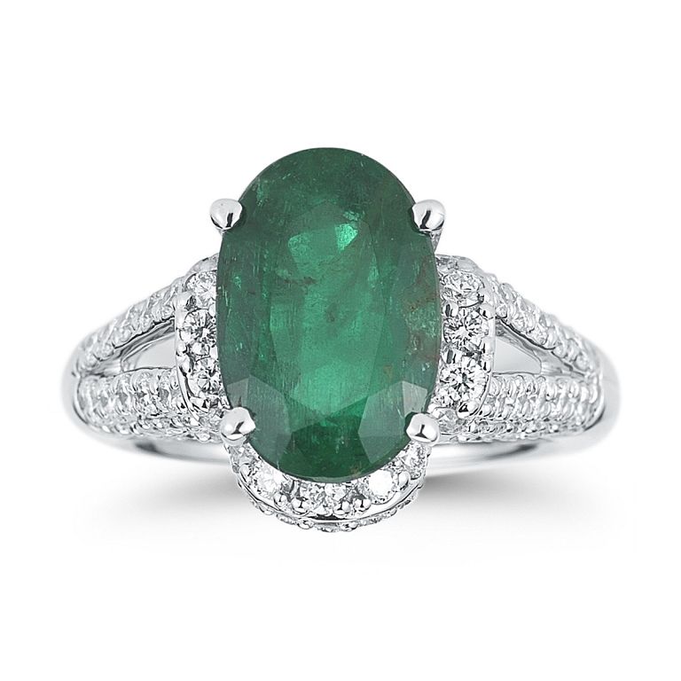 Appraisal: OVAL EMERALD RING Size Fancy Shape OVAL Setting K W