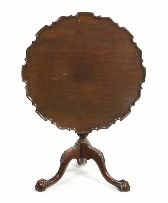 Appraisal: A Regency Style Mahogany Tilt-Top Tea Table having a round