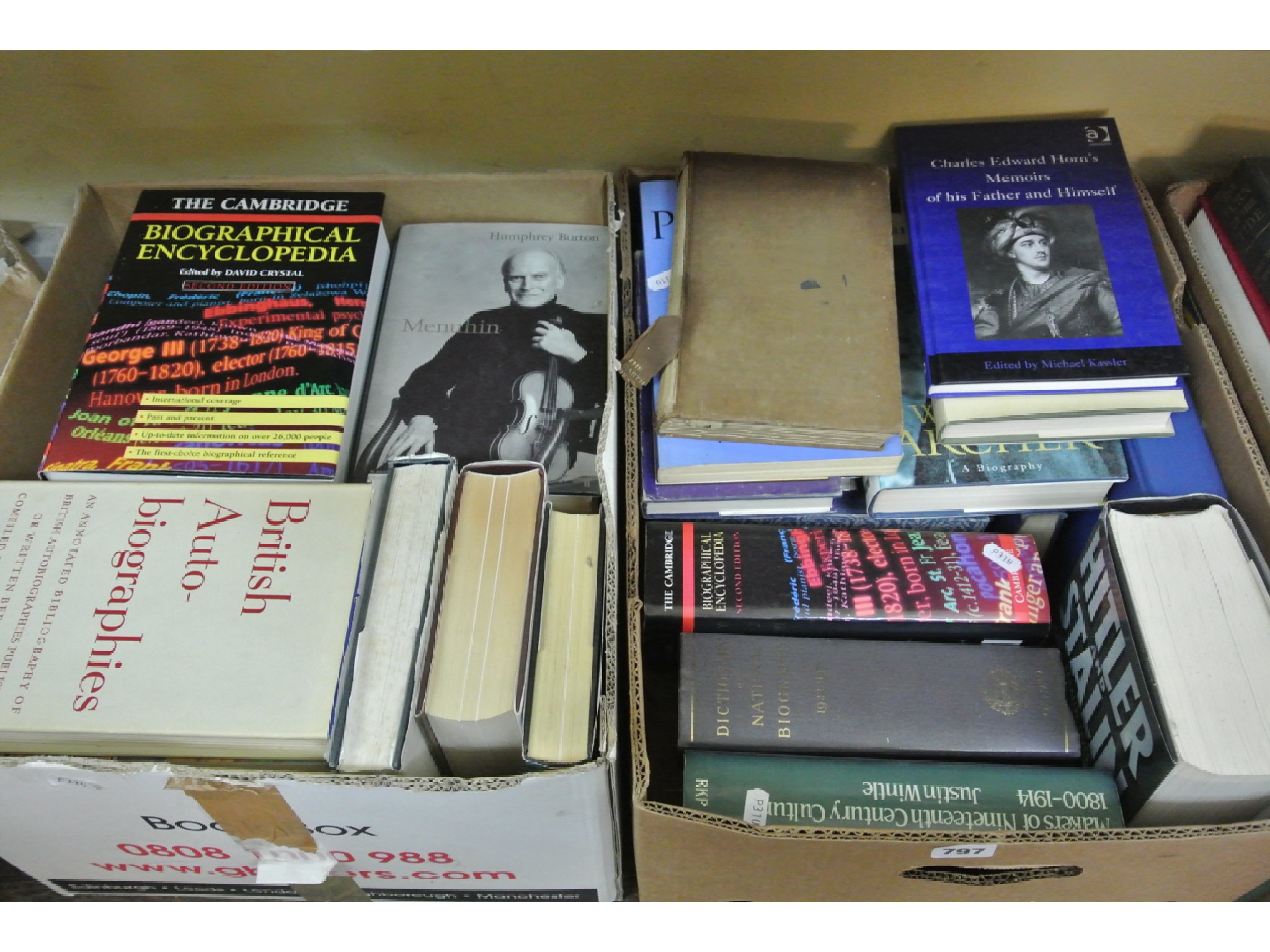 Appraisal: Four boxes of books a wide ranging mixture of biographies