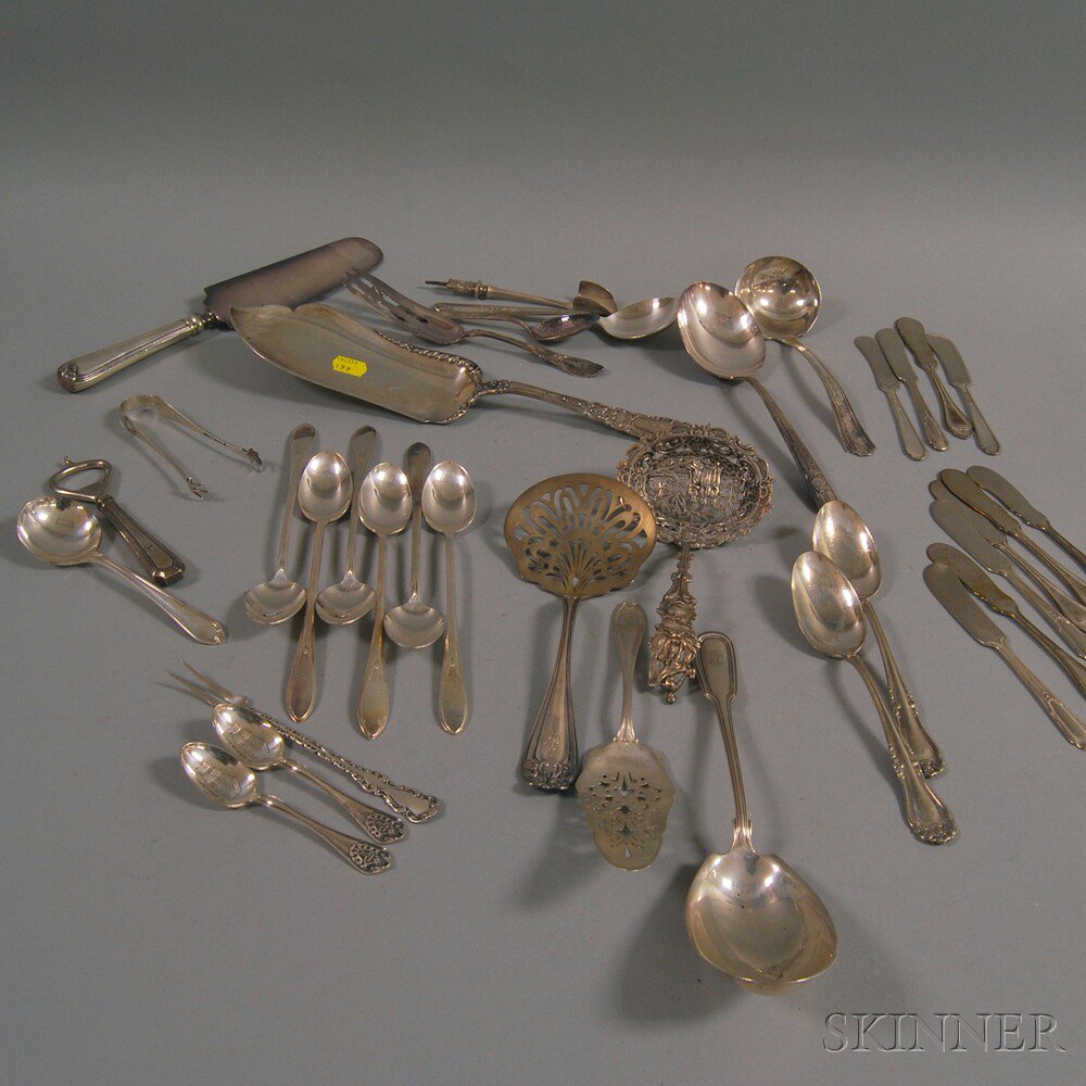 Appraisal: Group of Miscellaneous Mostly Silver-plated Flatware some sterling pieces including