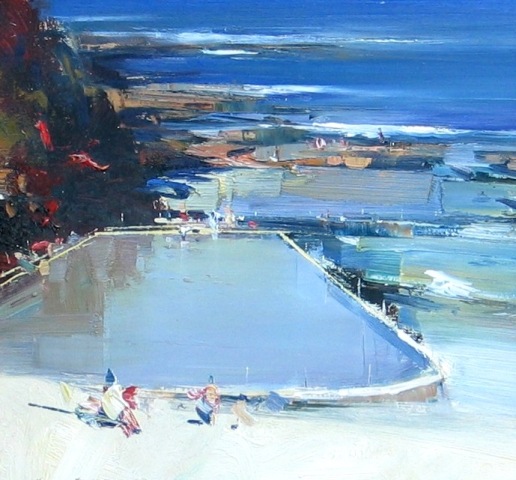 Appraisal: Kenneth J Knight born Bondi Ocean Baths oil on board