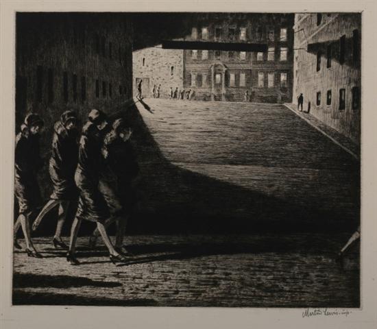 Appraisal: MARTIN LEWIS American - SHADOWS ON THE RAMP signed in