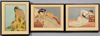 Appraisal: Paul Jacoulet Woodblock Prints Grouping of three Paul Jacoulet -