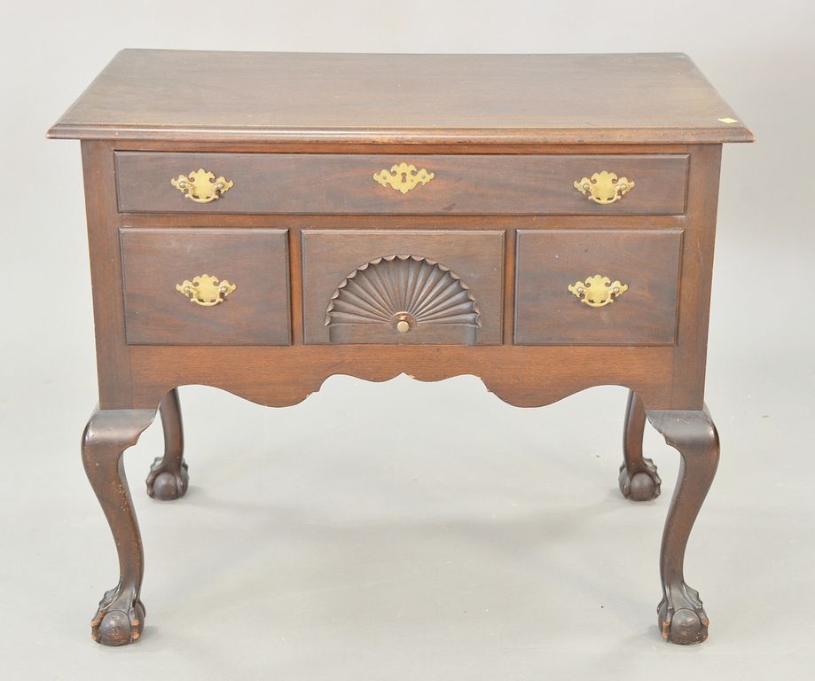 Appraisal: Margolis Chippendale style lowboy with ball and claw feet unsigned