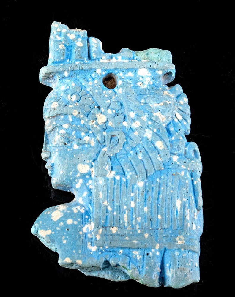 Appraisal: Egyptian Double-Sided Faience Bust of Goddess Nekhbet Egypt Late Dynastic