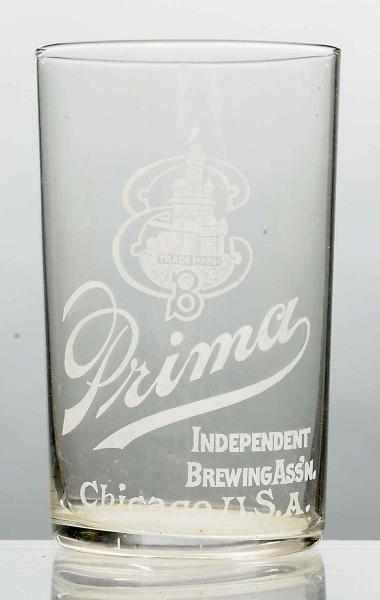 Appraisal: Prima Acid-Etched Beer Glass Independent Brewing Association Clean and bright