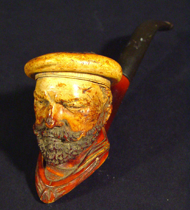 Appraisal: Meerschaum pipe the bowl carved as a sailor cm in