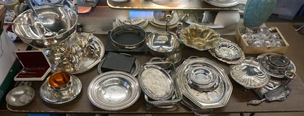 Appraisal: GROUP OF SILVERPLATE TABLE AND SERVING ARTICLES INCLUDING PUNCH SET