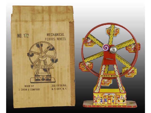 Appraisal: Chein Tin Wind-Up Ferris Wheel with Original Box Description Working