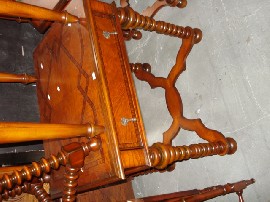 Appraisal: A French style reproduction inlaid hall table